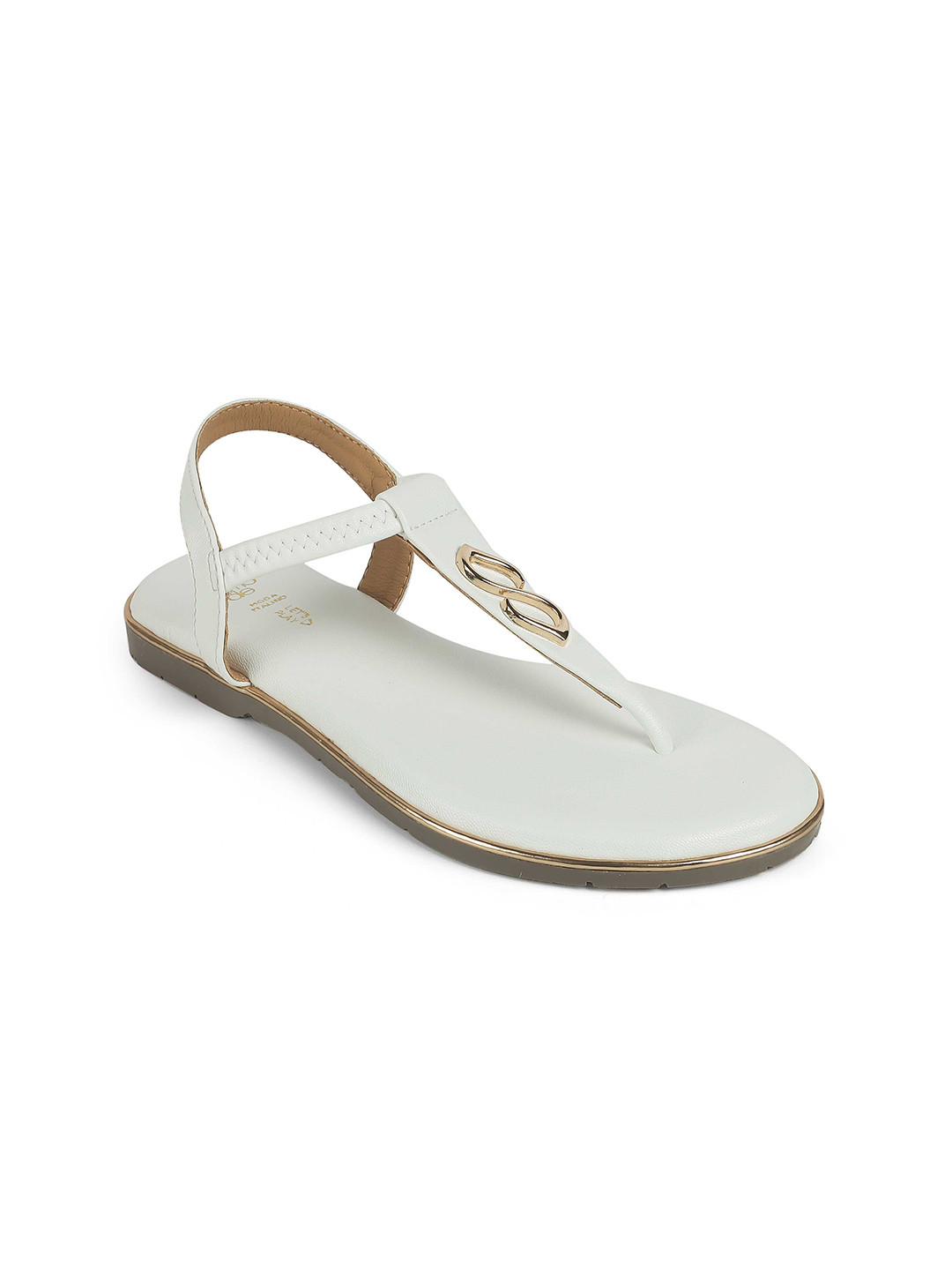 Tresmode Sola Women Solid T-Strap Flats With Backstrap