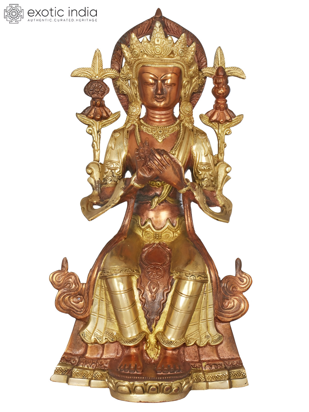 Exotic India Buddhist Deity Maitreya Religious Idol Showpiece