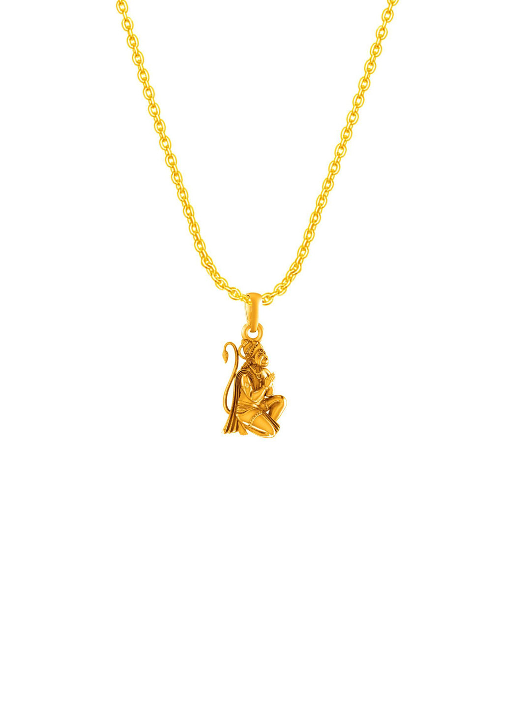 AKSHAT SAPPHIRE 92.5 Sterling Silver 22KT Gold-Plated Contemporary Hanuman Pendant Chain