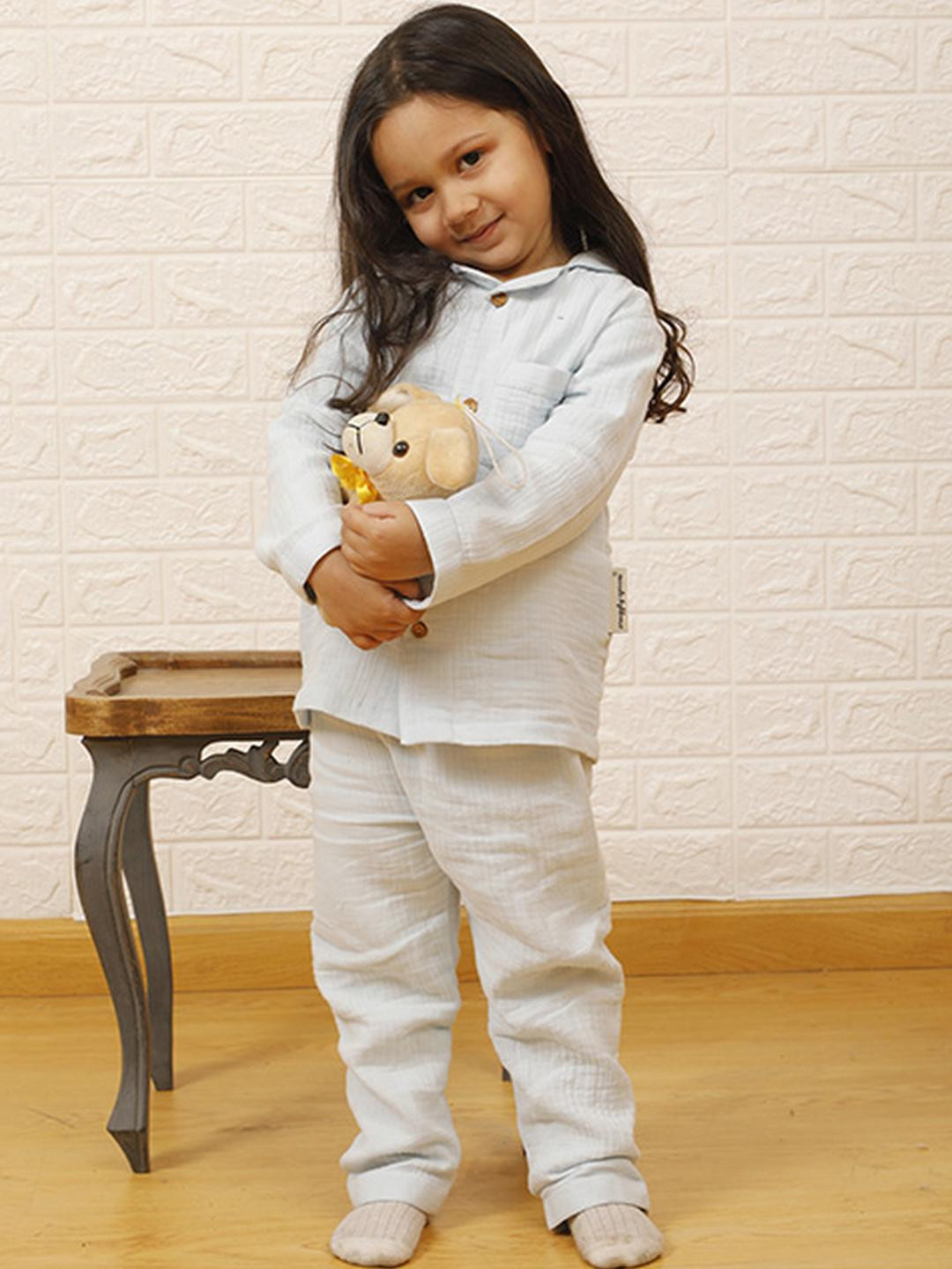 Snuggly Spaces Kids-Unisex Blue Nightdress