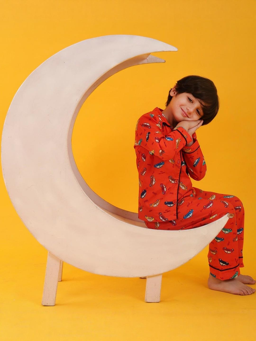 Jam & Sugar Boys Printed Pure Cotton Night suit