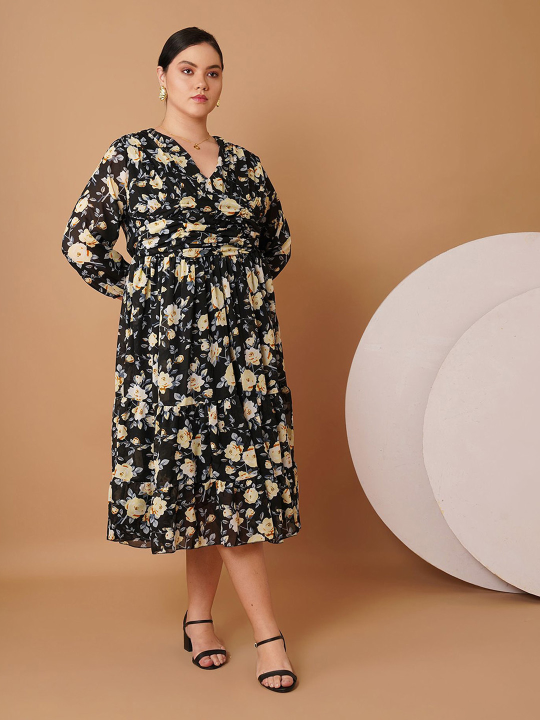 Sztori Women Floral Printed Fit & Flare Midi Dress