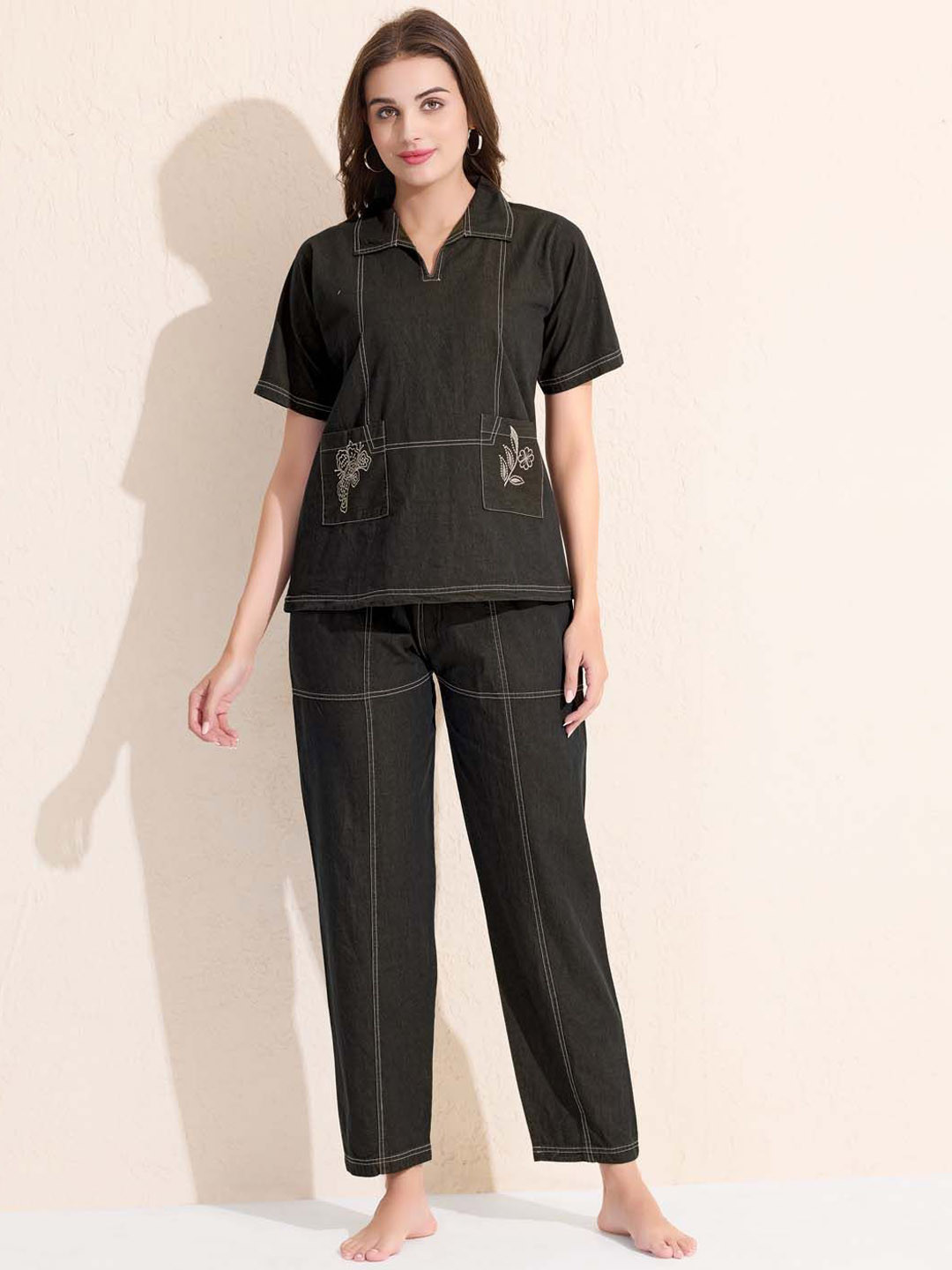 Arela Denim Top & Trousers Co-Ord Set