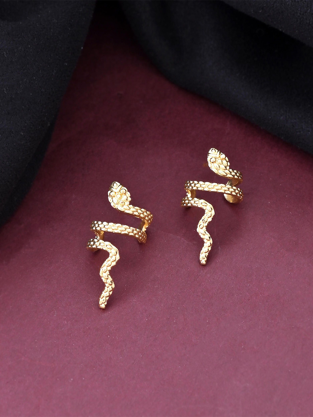 VOJ Stainless Steel Gold Plated Animal Shaped Anti Tarnish Drop Earrings