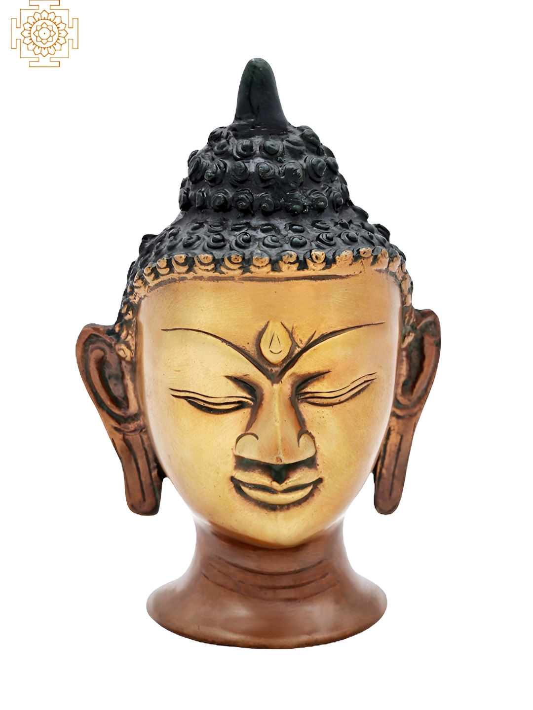 Exotic India Double Chola Gold-Toned & Black Buddha Idol Showpiece