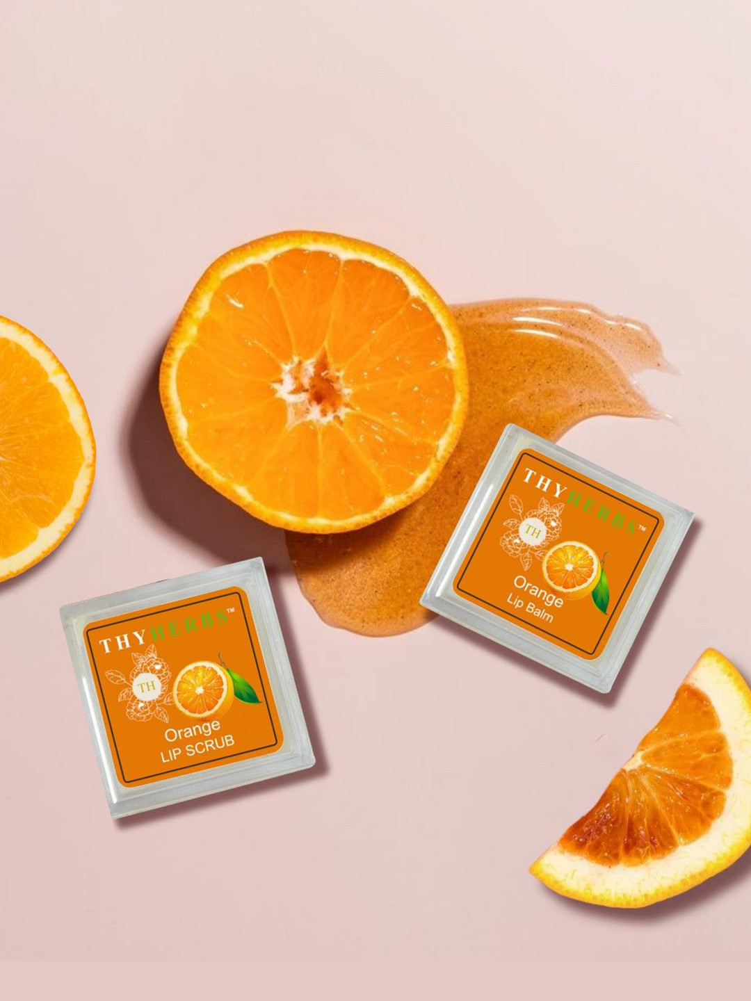 Thyherbs Orange Lip Balm & Scrub Combo - 2 g each
