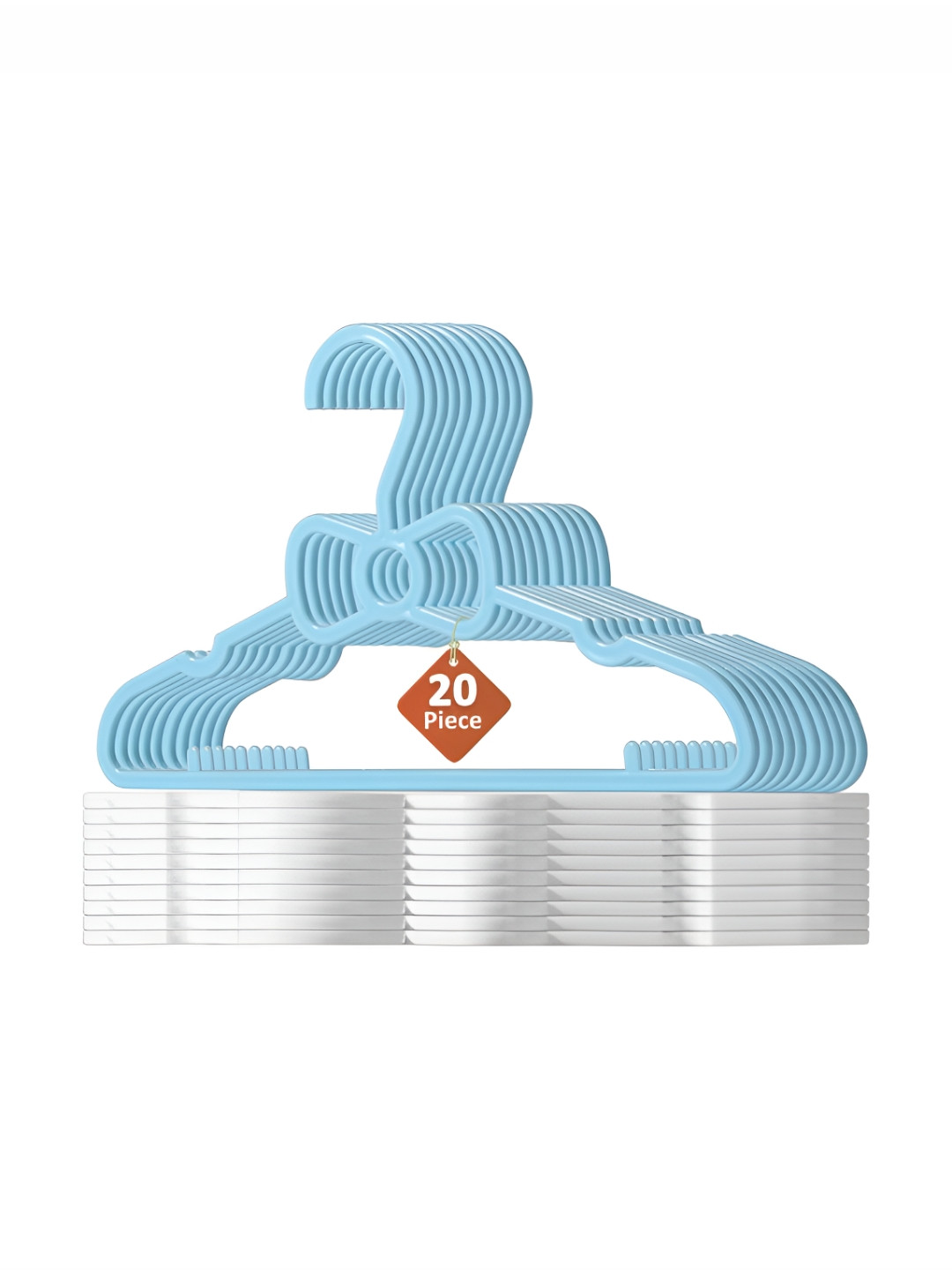 Aura 20-Pcs Blue & White Small Baby Hangers for Clothes Hanger