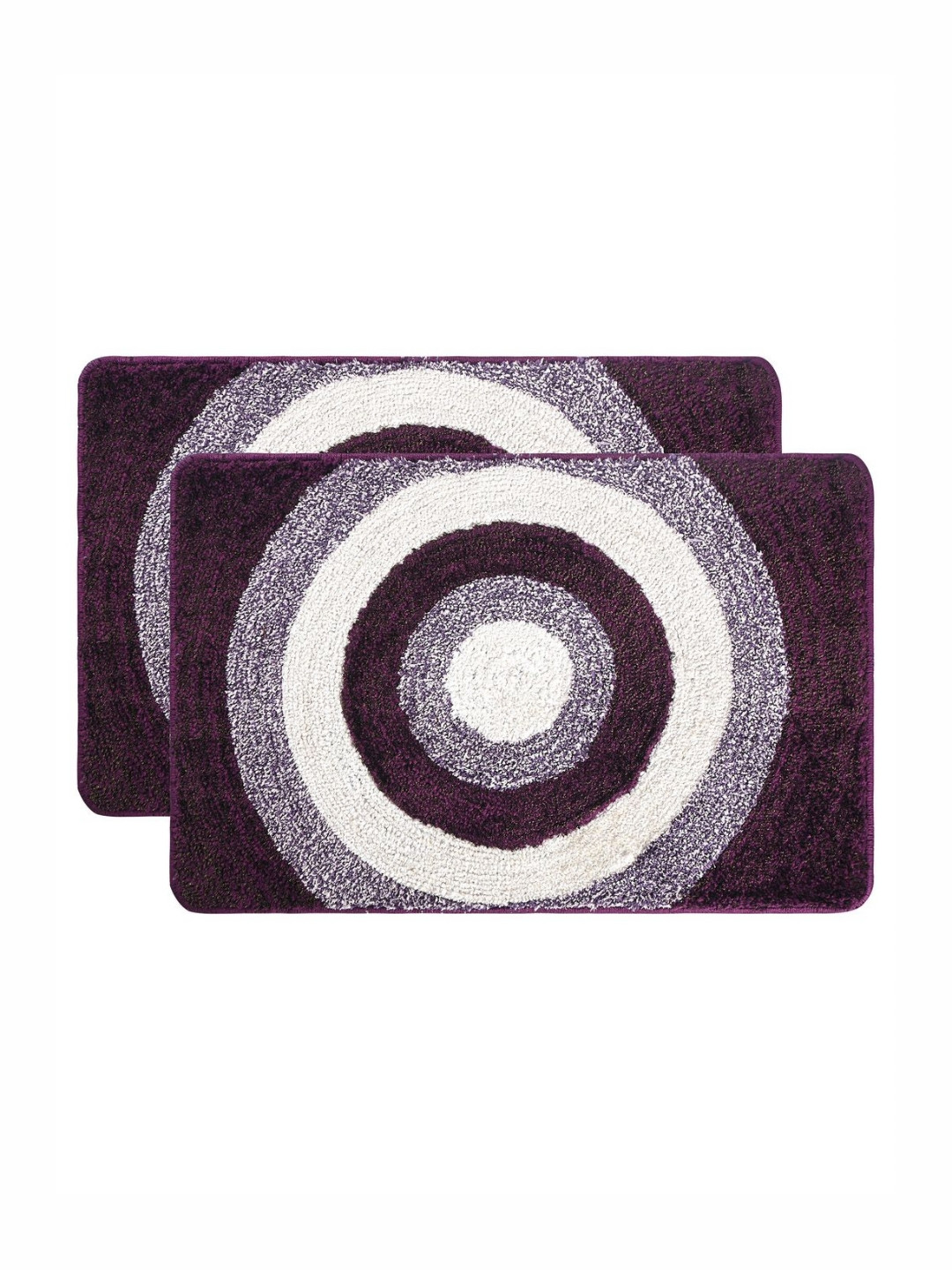 Aura 2 Pcs Purple & White Anti Skid Long Lasting Bath Rugs