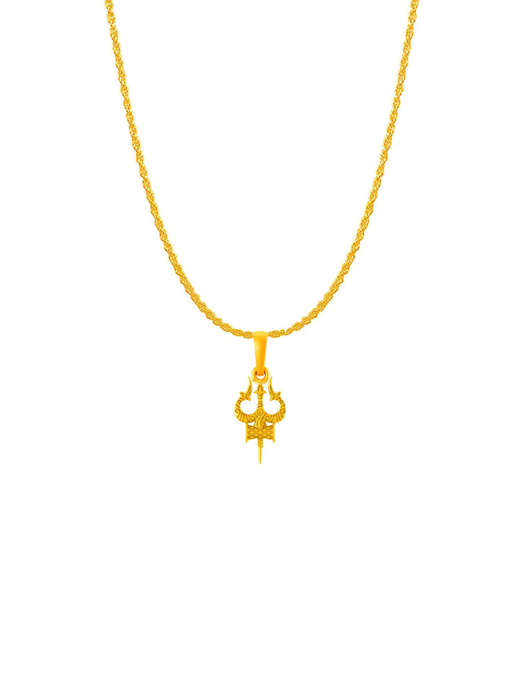 AKSHAT SAPPHIRE Men Gold-Plated Quirky Trishul Pendants with Chains