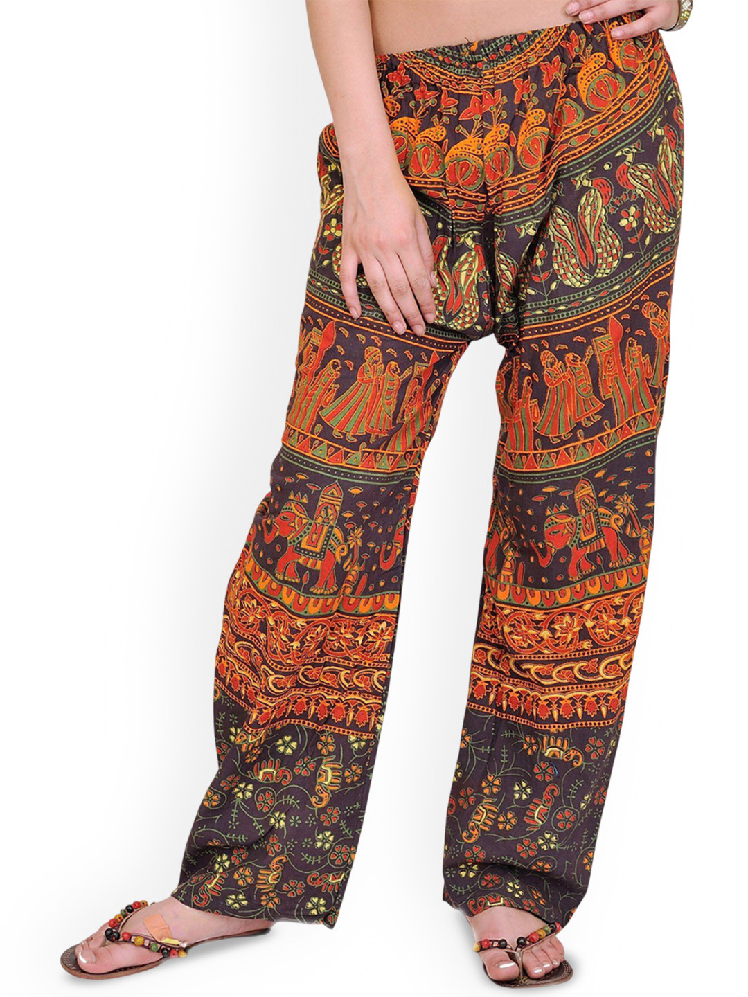 Exotic India Women Jodhpur with Printed Marriage Procession Casual Trousers