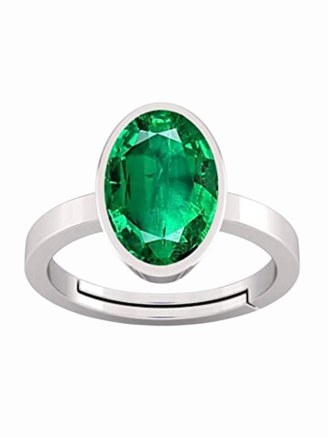 RSPR 7.25 Ratti Natural Panna Emerald-Studded Finger Ring