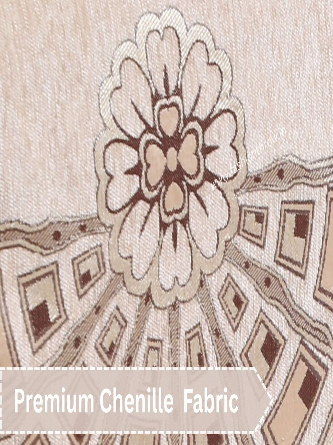 Fashion Throw Set Of 6 Beige Printed Jacquard Sofa Cover