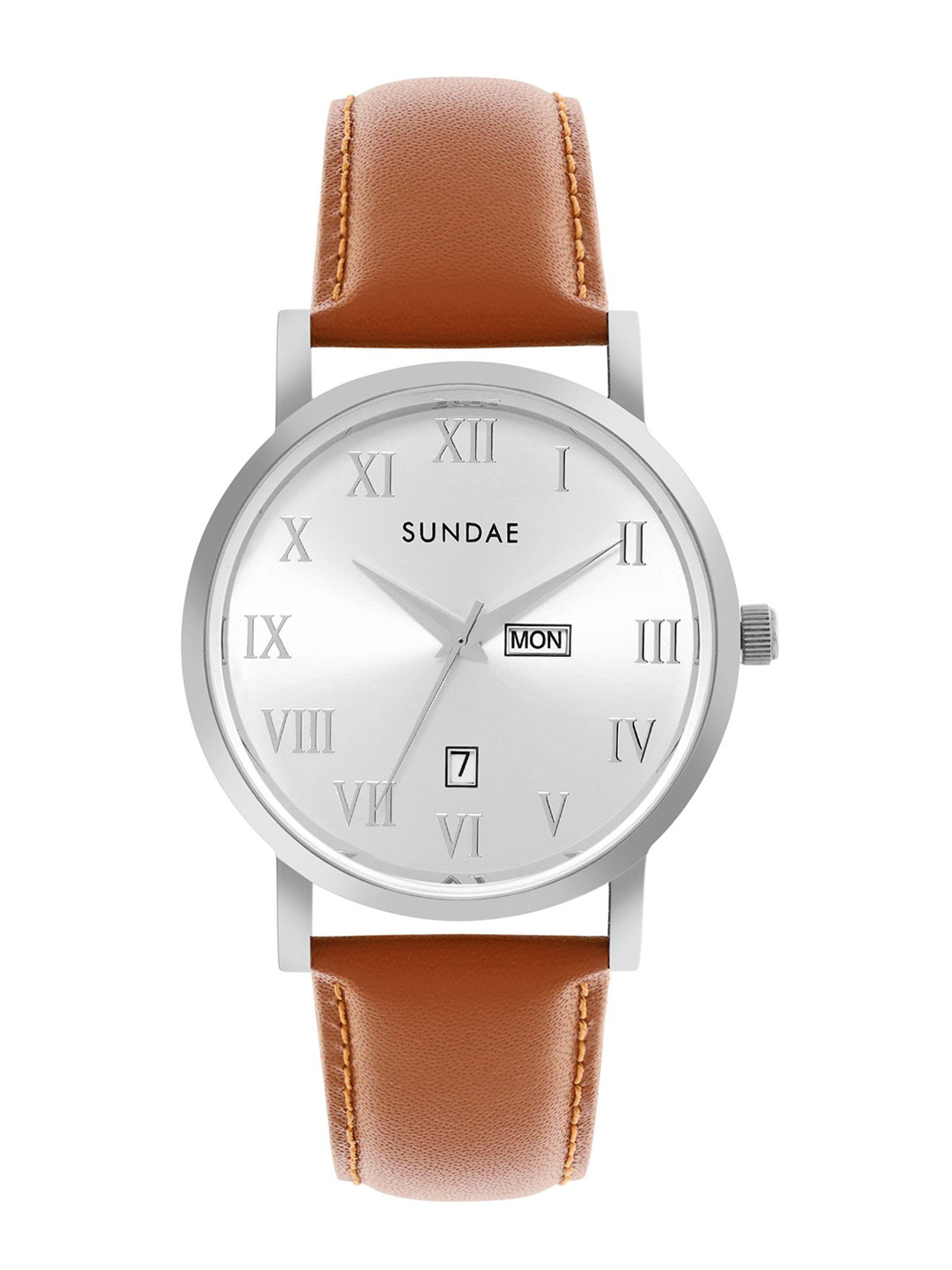 SUNDAE Men Brass Dial & Leather Straps Analogue Watch 788904 M-13 IPS L.B.8