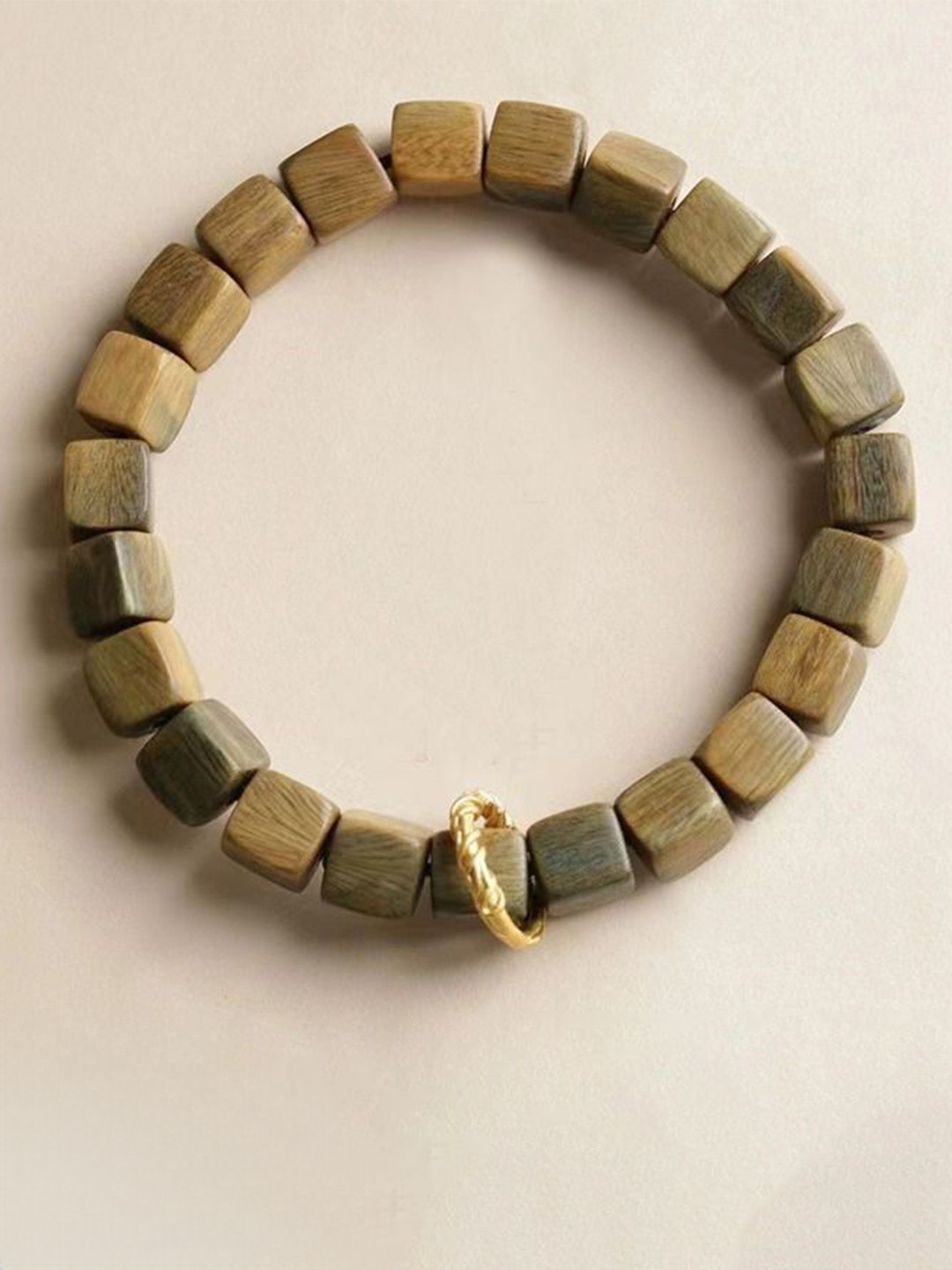 StyleCast x Revolte Men Wood Gold-Plated Bracelet