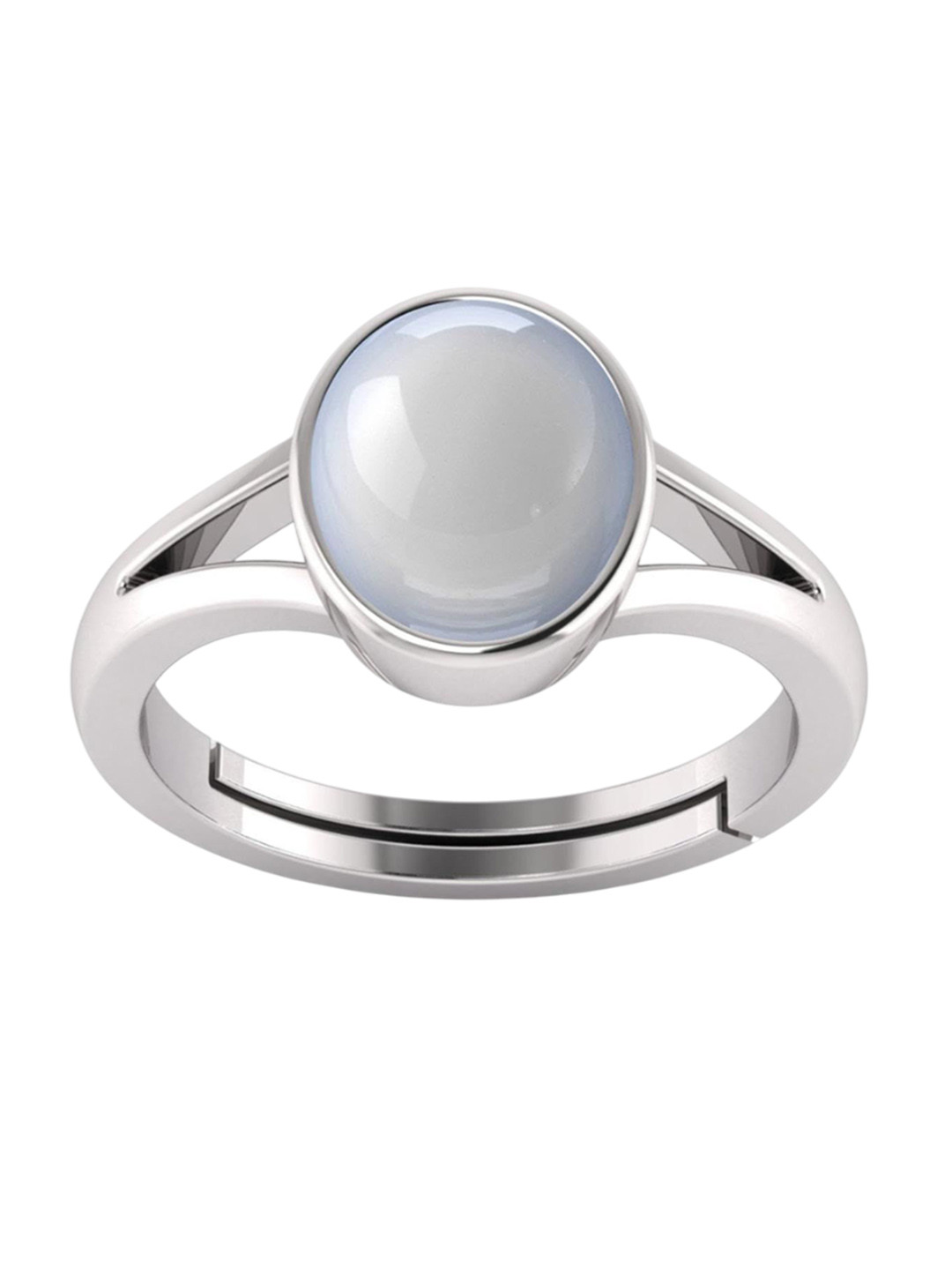RSPR 7.25 Ratti 6.60 Carat Moonstone Chandrakant Mani Stone-Studded Adjustable Finger Ring