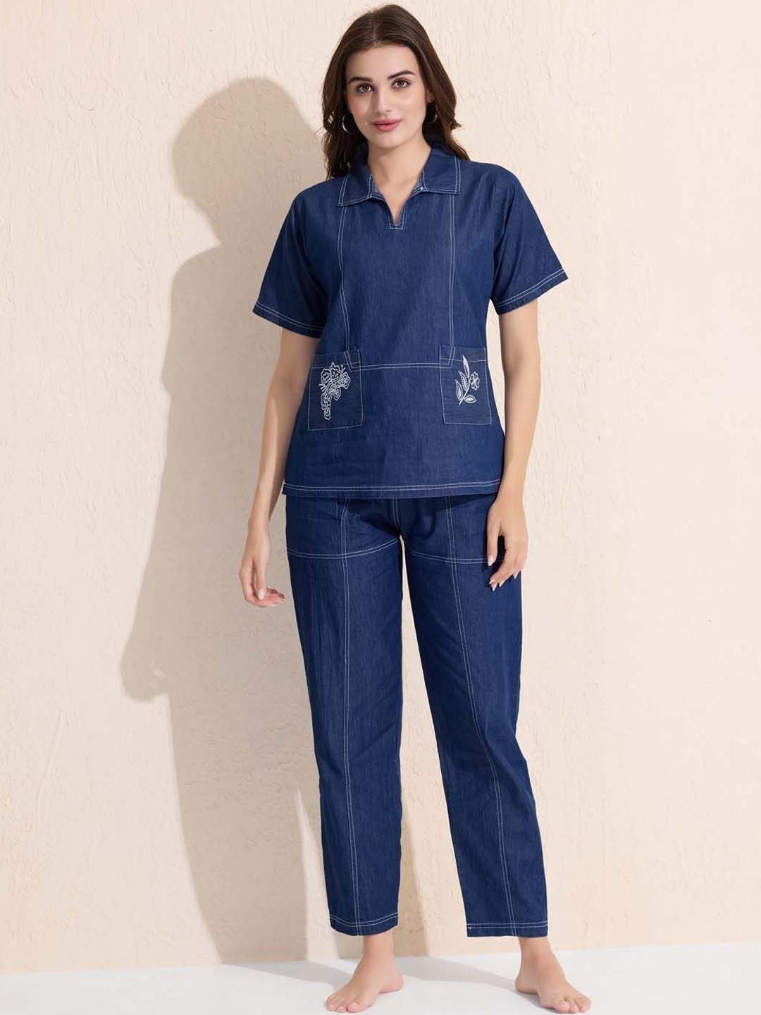 Arela Denim Top & Trousers Co-Ord Set