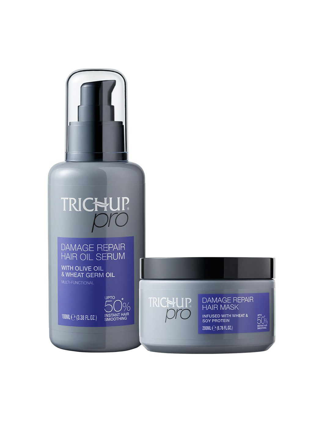 TRICHUP Set Of 2 Pro Damage Repair Serum - 100 ml & Hair Mask - 200 ml