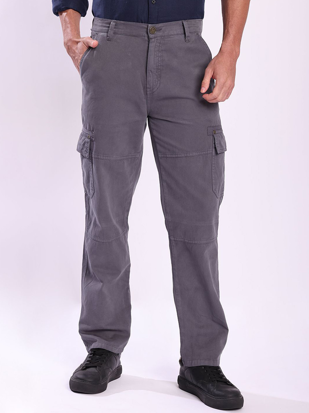 Bene Kleed Men Relaxed Fit Mid-Rise Pure Cotton Cargos Trouser