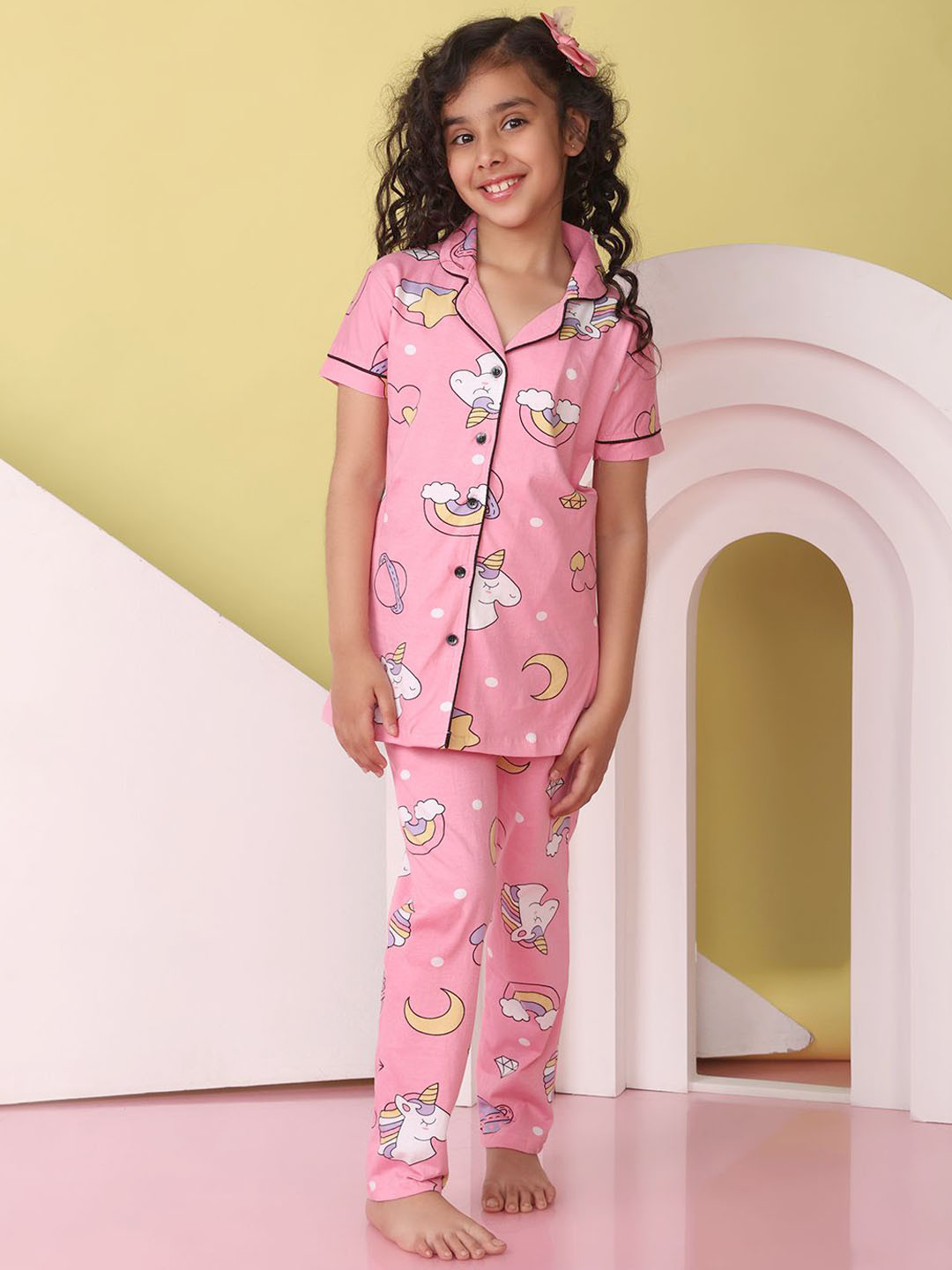 Bloem Girls Conversational Printed Night suit