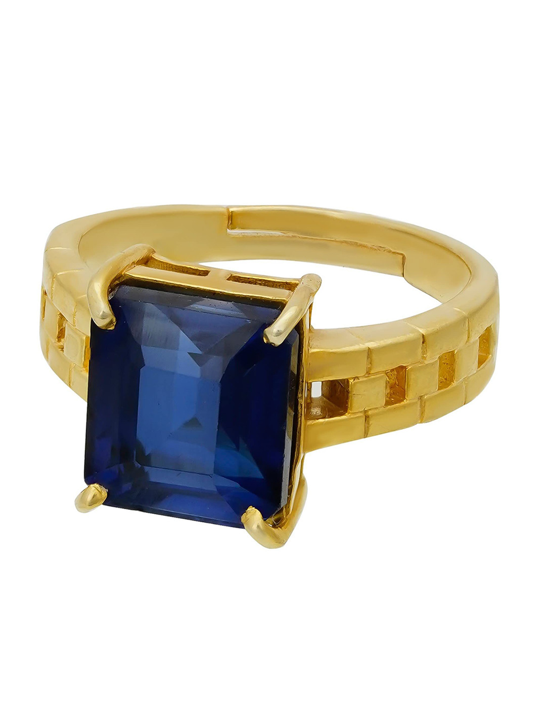 RSPR  3.25 Ratti 2.60 Carat Neelam Sapphire Studded & Square Shaped Finger Ring