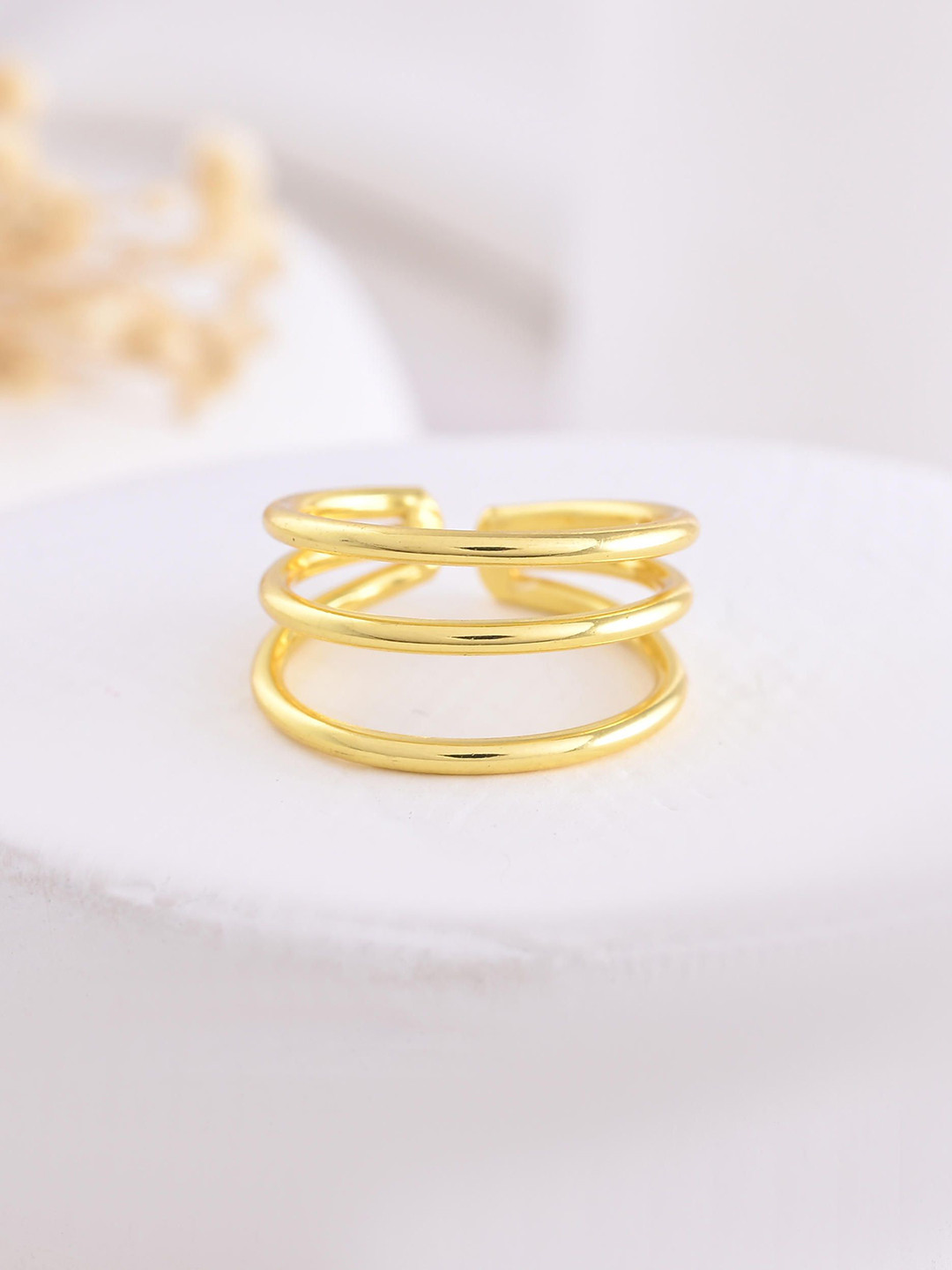 VOJ Gold-Plated Multi Layer Finger Ring