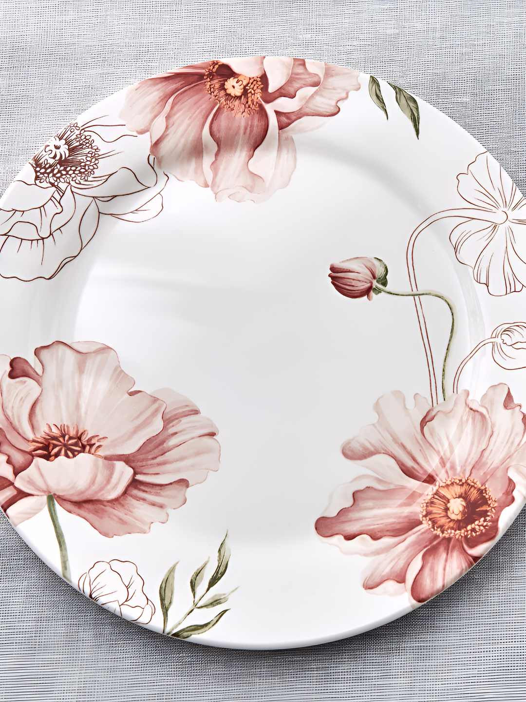 Home Centre Alora Blush Serenity White Stoneware Plates