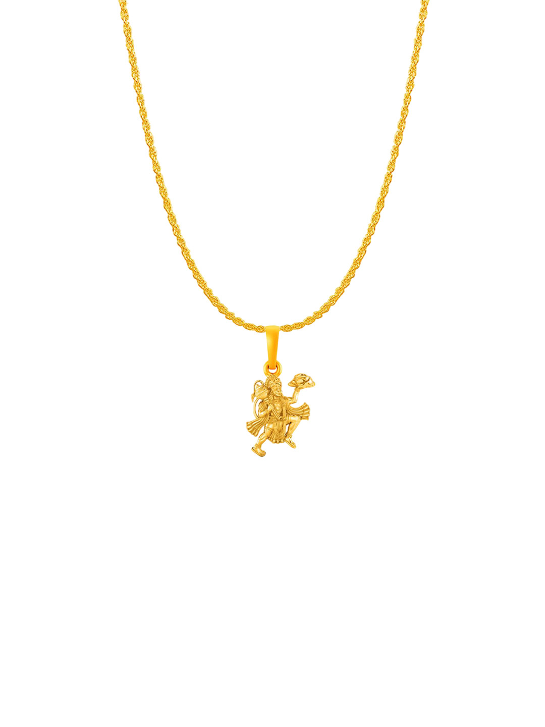 AKSHAT SAPPHIRE Gold-Plated Hanuman Ji Pendant with Chain