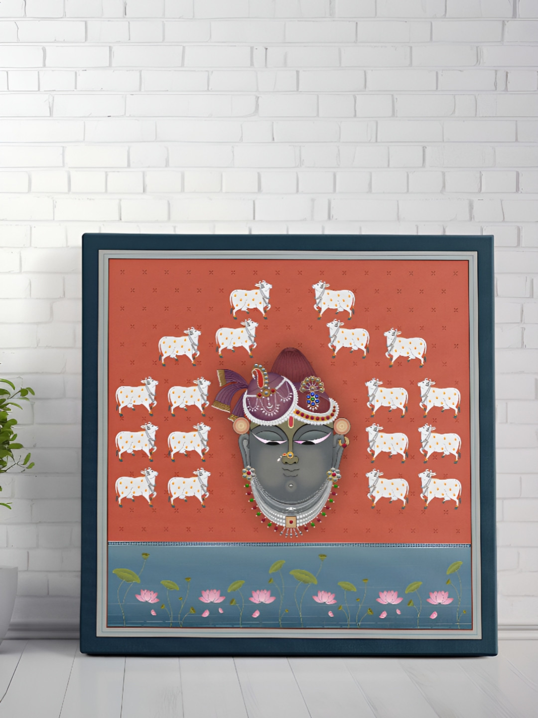 SAF Shreenathji Canvas Wall Square Paintings Wall Art - 20 x 20In