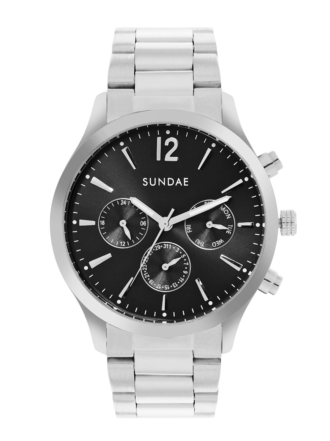 SUNDAE Men Brass Dial & Stainless Steel Bracelet Style Straps Analogue Watch
