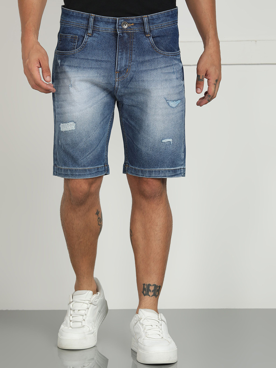 DENIMLOOK Men Mid-Rise Denim Shorts