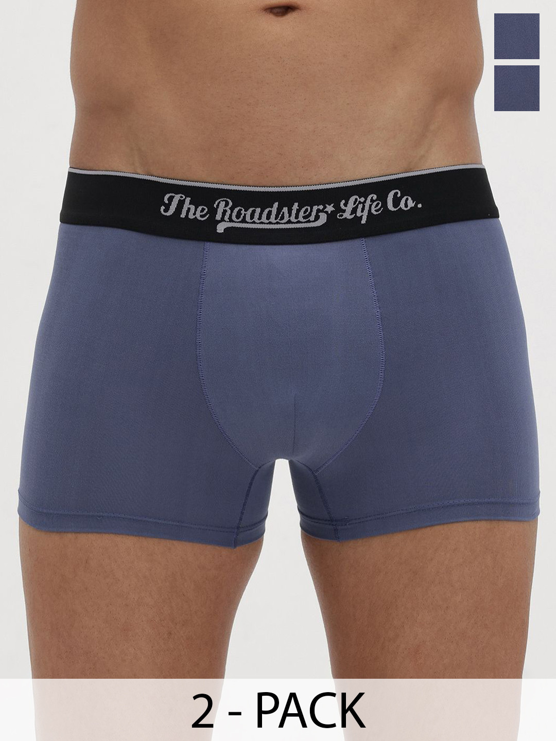 The Roadster Lifestyle Co Pack Of 2 Stretchable Trunks PACK OF 2-RTO-PV-Solid-Lightblue-S