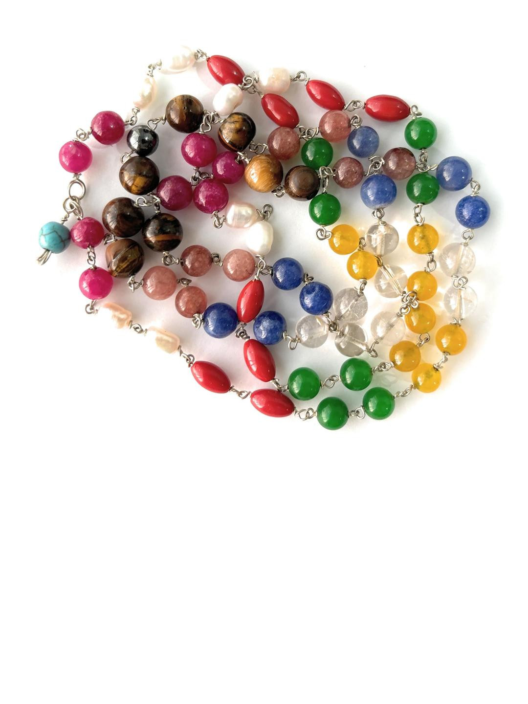 Apnisanskriti Unisex 9 Multi Colour Beads Navratna Mala