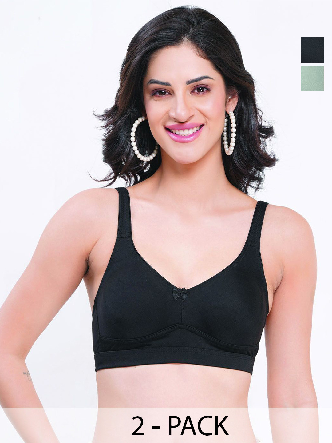 Reveira Women Pack of 6 Dry Fit Medium Coverage Non Padded Push-Up Bra