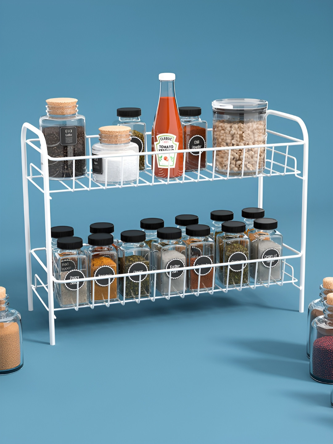 Myntra Elegant Homes White 2 Layer Kitchen Organiser