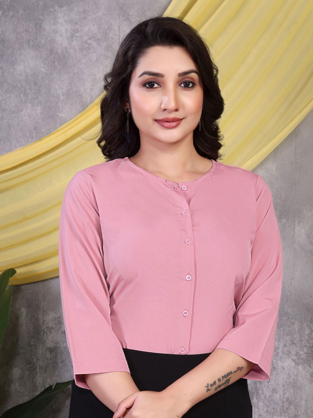 FITHUB Round Neck Formal Shirt