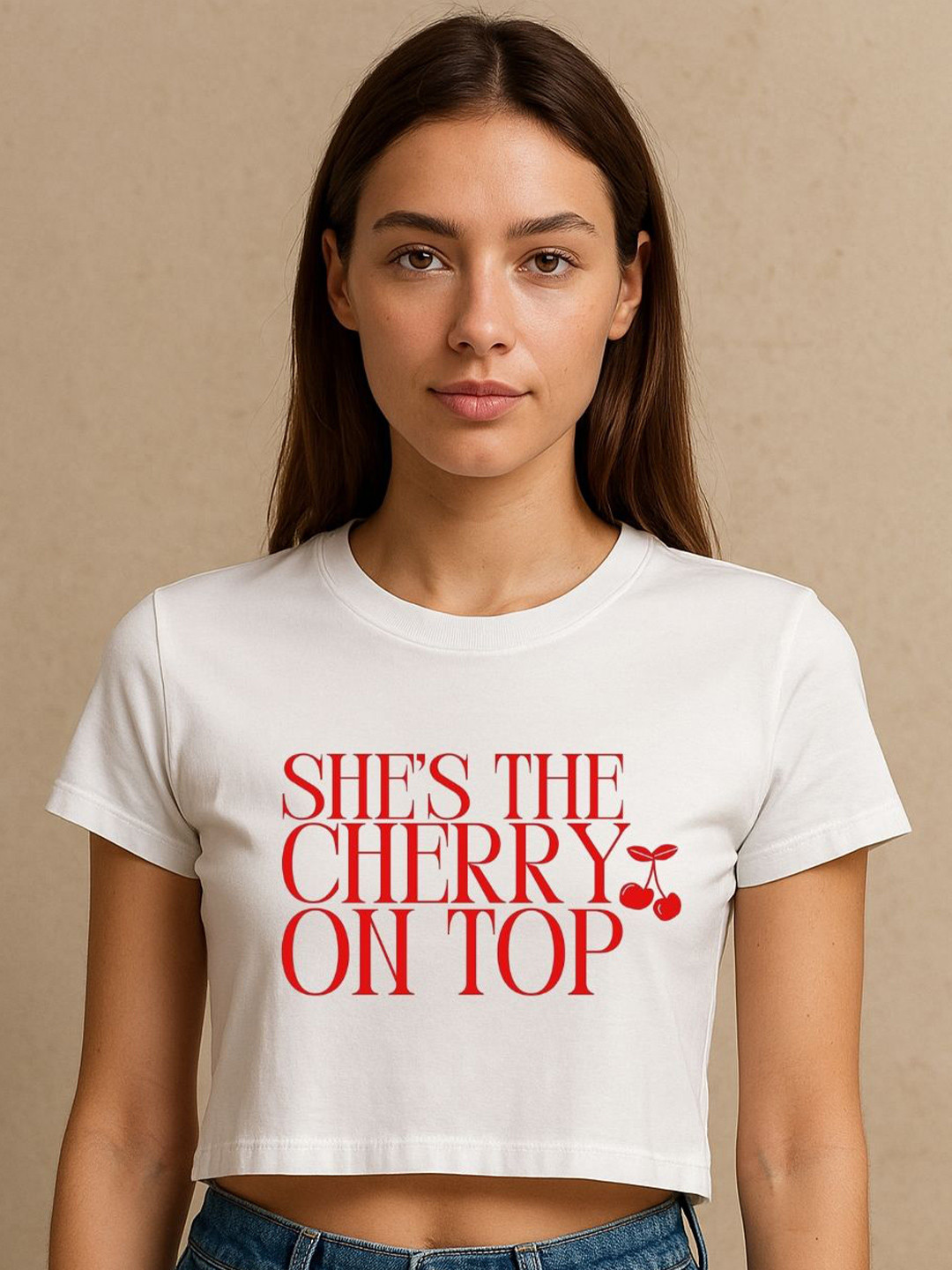 Art By Ritik Women Cherry On Top Printed Cotton Crop Top