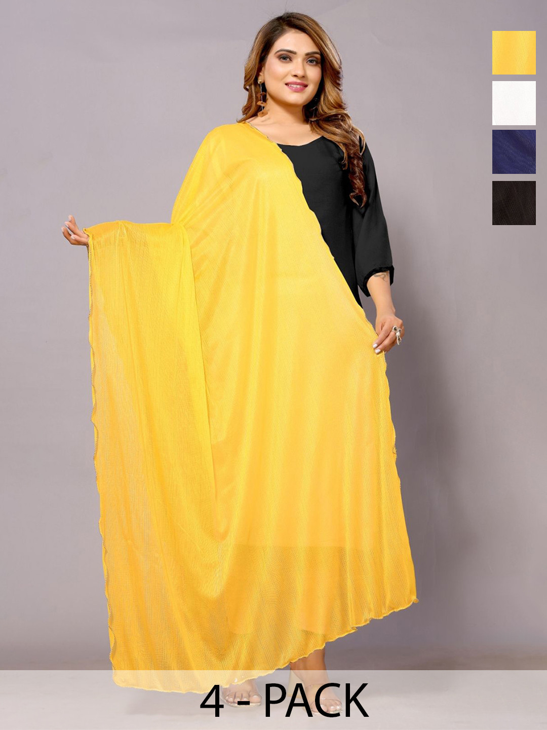 Moda Rapido Women Solid Beads and Stones Taping Dupatta