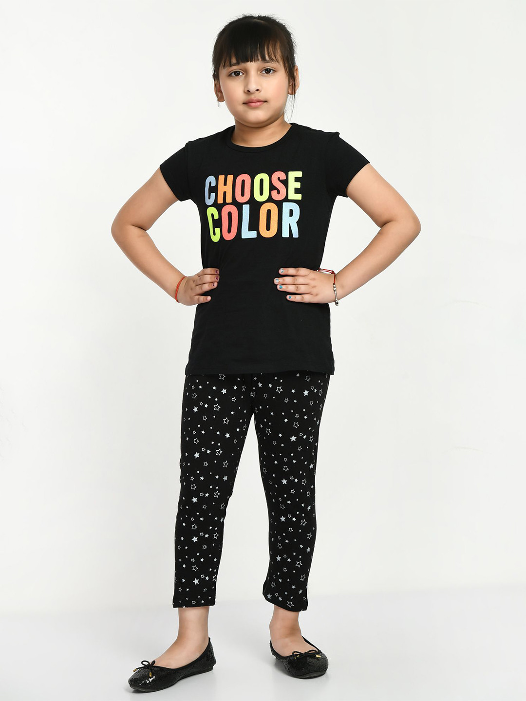 BAESD Girls Cotton Palla Printed Slim Fit Capris