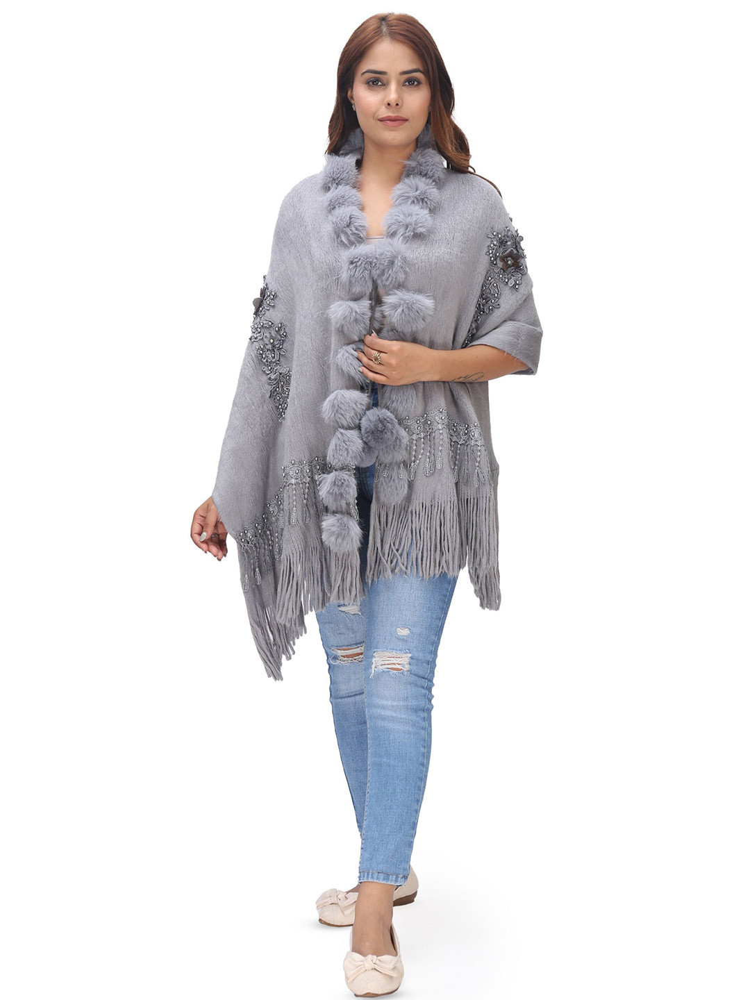 Manra Women Ethnic Motifs Embroidered Stole