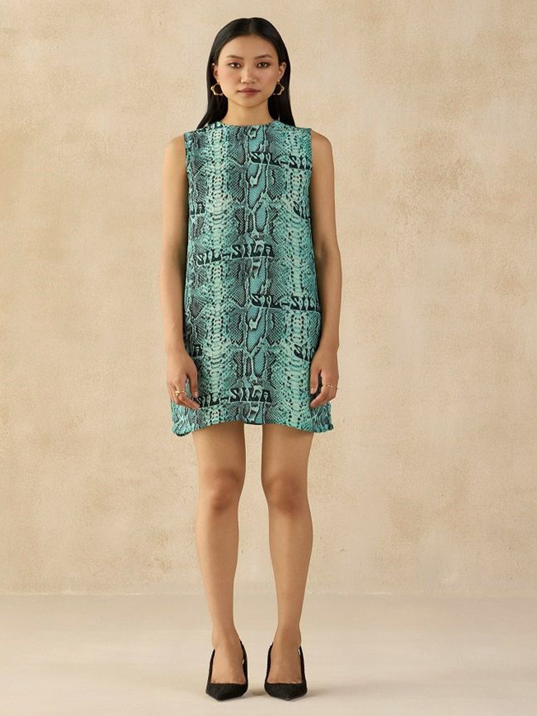 SIL SILA Mallorca Women Animal Skin Print A-Line Above Knee Dress