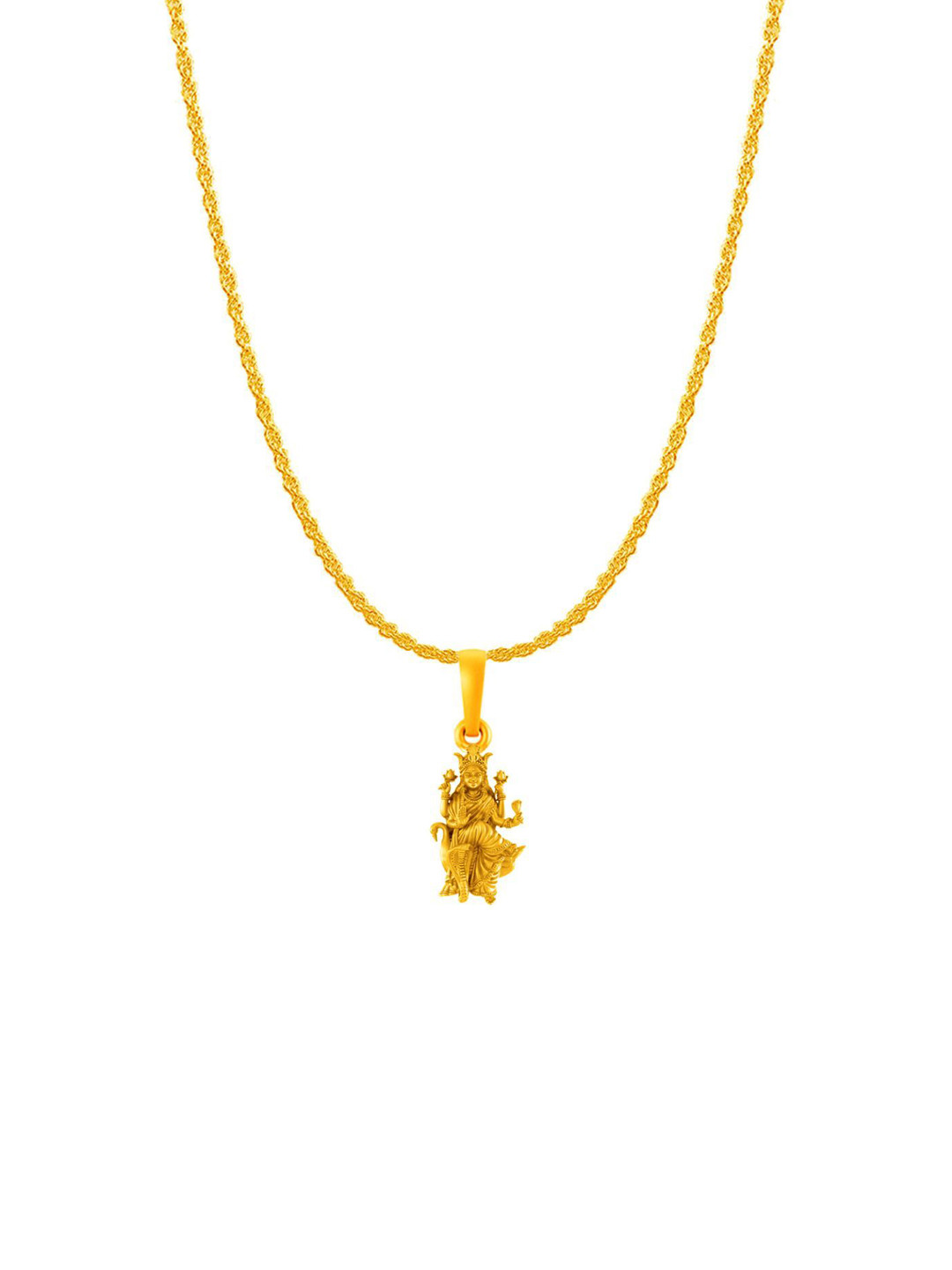 AKSHAT SAPPHIRE 92.5 Sterling Silver 22KT Gold-Plated Mansa Devi Pendant Chain