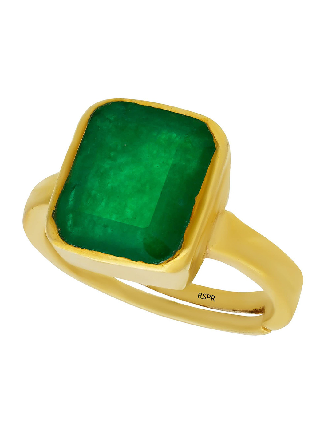 RSPR 3.25 Ratti 2.60 Carat Natural Panna Emerald Adjustable Ring