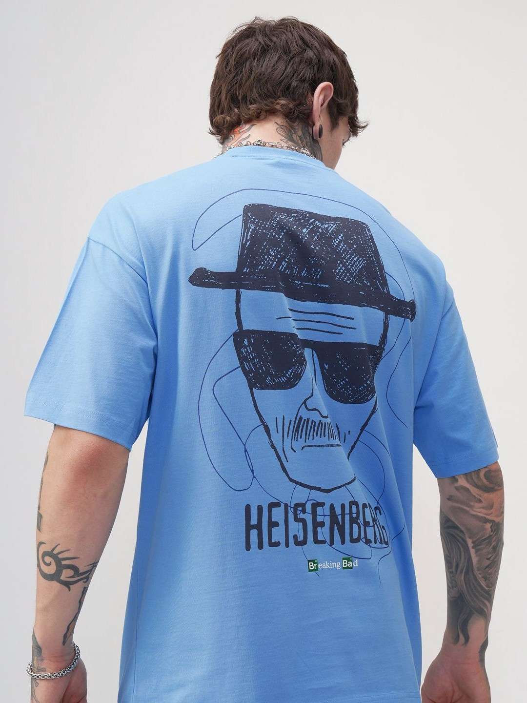 HIGHLANDER Graphic Printed Breaking Bad Round Neck Cotton Oversized T-shirt