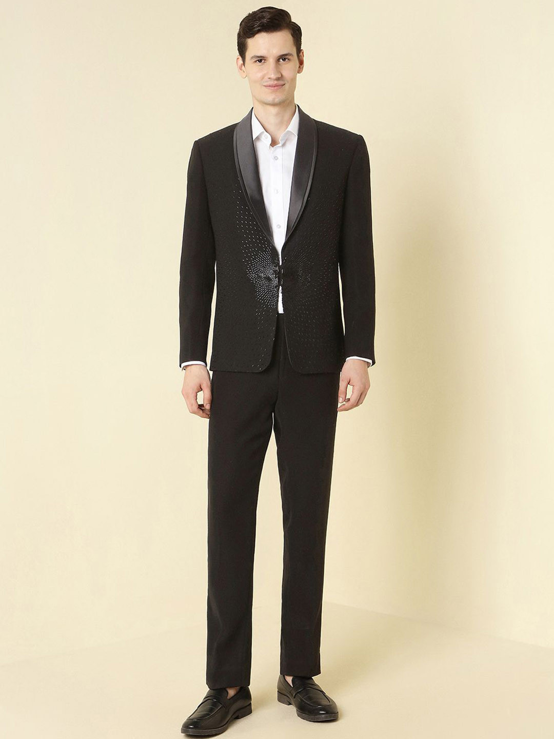 Allen Solly Embellished 2-Pc Slim Fit Single Breasted Notched Collar Suit