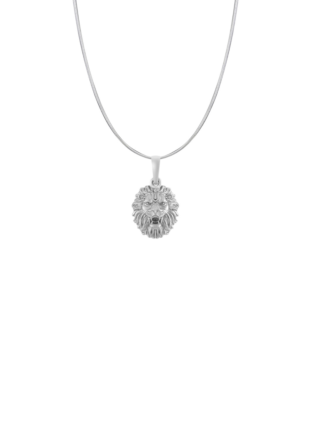 AKSHAT SAPPHIRE 92.5 Sterling Silver Contemporary Narsimha Pendant with Snake Chain