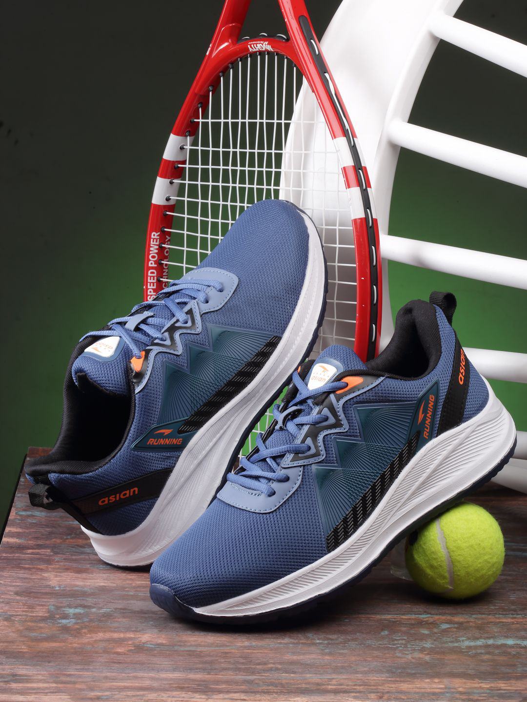 ASIAN Men Mesh Running Non-Marking Round Toe Lace Up Shoes