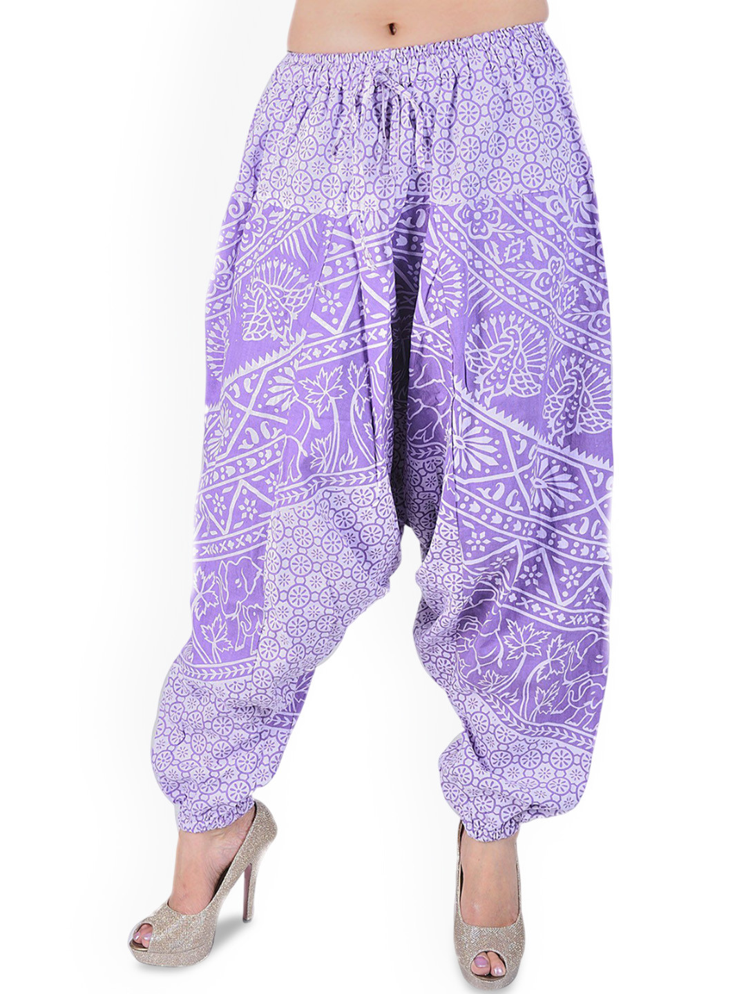Exotic India Women Hyacinth-Purple Harem Trousers
