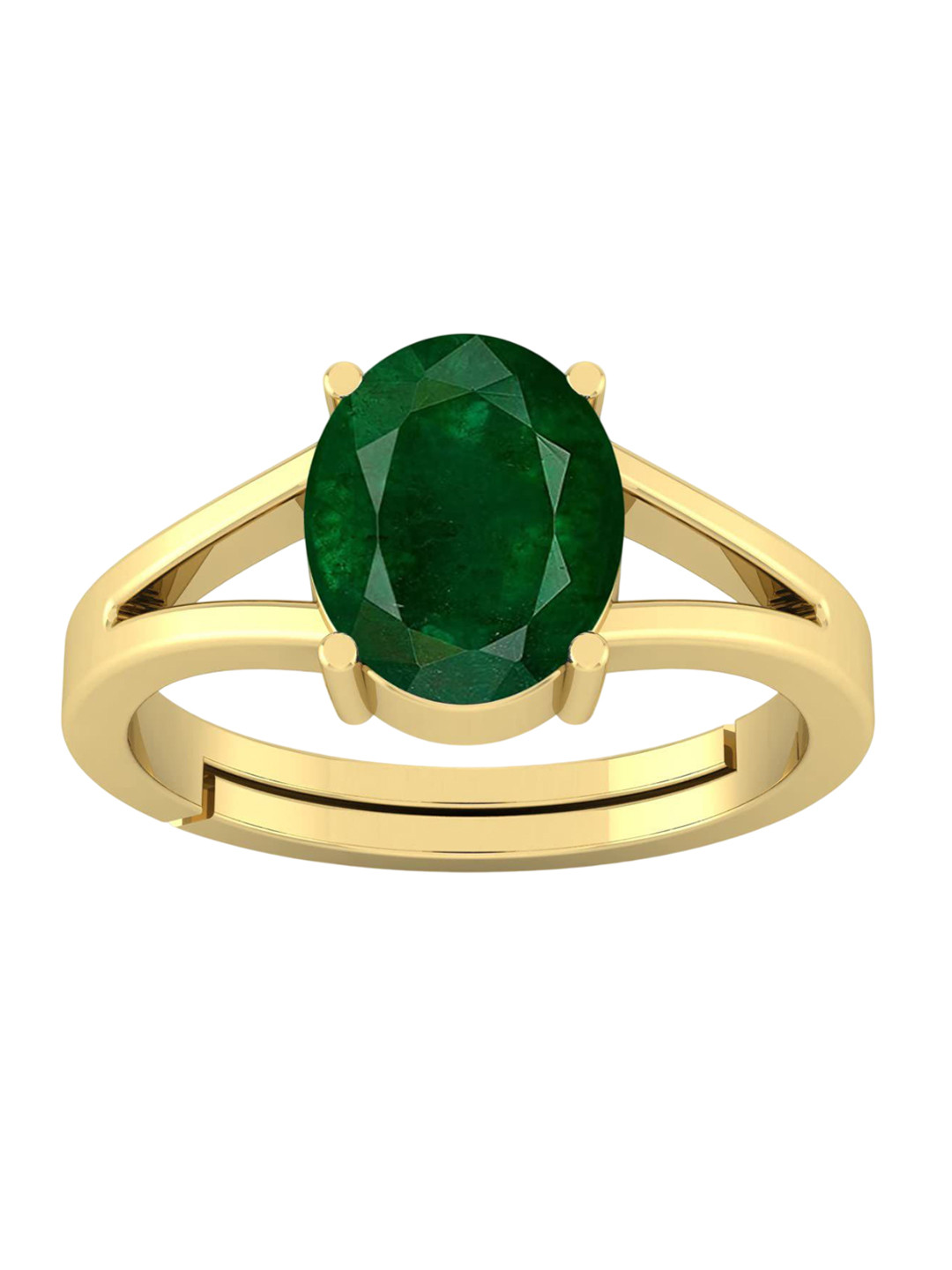 RSPR 13.25 Ratti 12.62 Carat Emerald Panna Gemstone-Studded Finger Ring