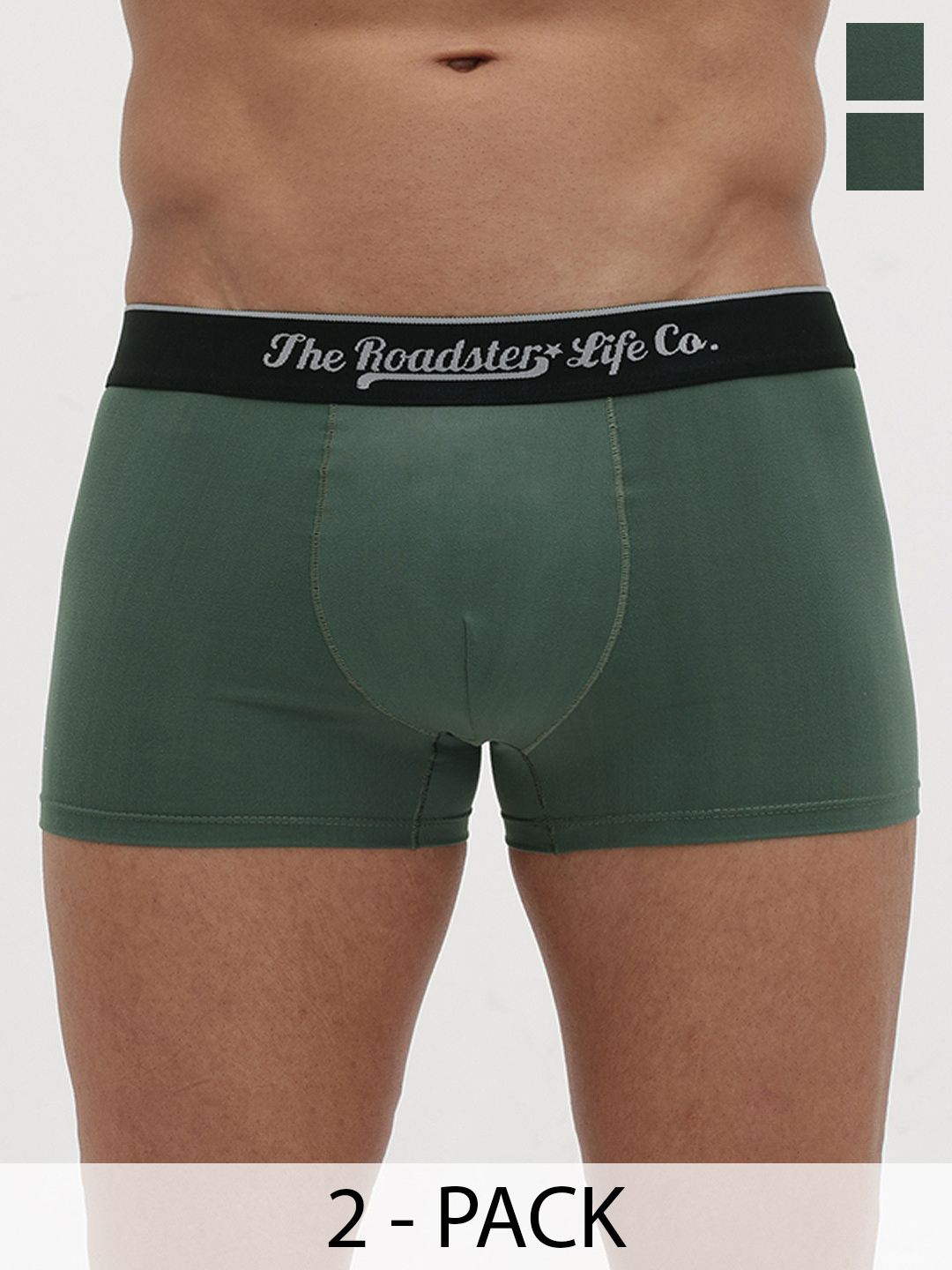 The Roadster Lifestyle Co Pack Of 2 Stretchable Trunks PACK OF 2-RTO-PV-Solid-Pista-S