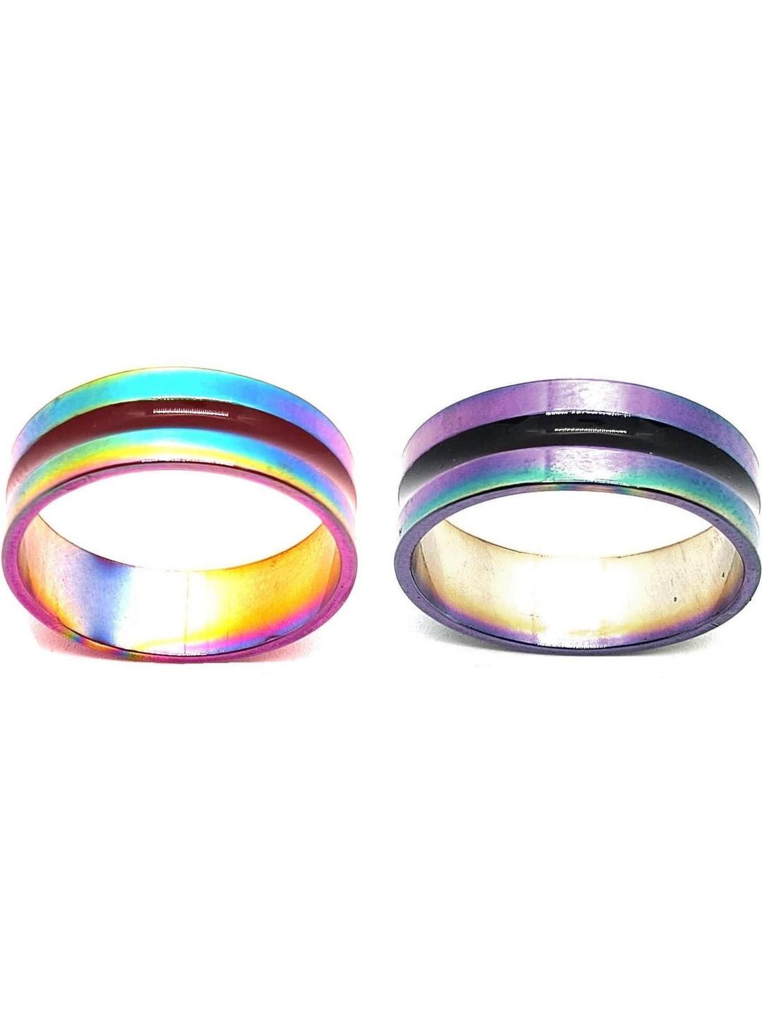 Dynamic Retail Global Set of 2 Multicoloured Brass Finger Ring